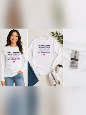New What happens at BravonCon Slays in BravoCon Vegas T-shirt white small